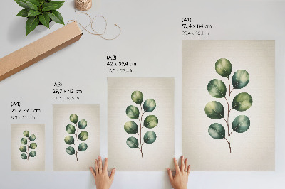 Impression sur toile Une branche avec un groupe de feuilles vertes