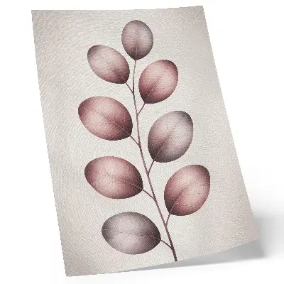 Affiche décorative branche aux feuilles roses dans un style minimaliste et léger