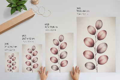 Affiche décorative Branche aux feuilles roses, minimalisme, légèreté