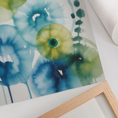 Impression sur toile Les taches bleues et vertes abstrait la modernité