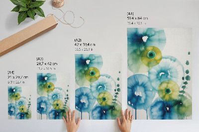 Impression sur toile Les taches bleues et vertes abstrait la modernité