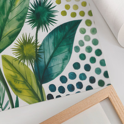 Affiche décorative Feuilles vertes, points de fraîcheur naturelle, style bohème