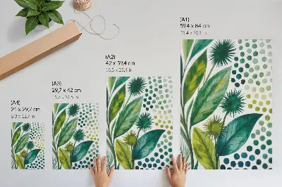 Affiche décorative feuilles vertes au style bohème pour une touche de fraîcheur naturelle