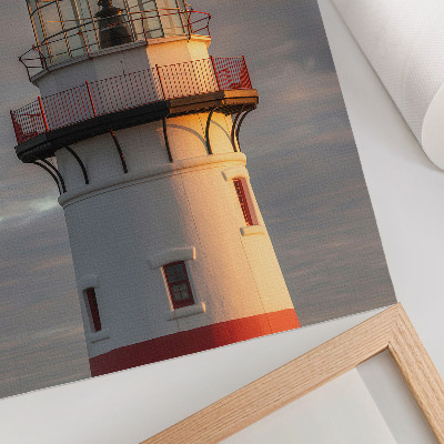 Affiche décorative Phare rouge, coucher de soleil calme