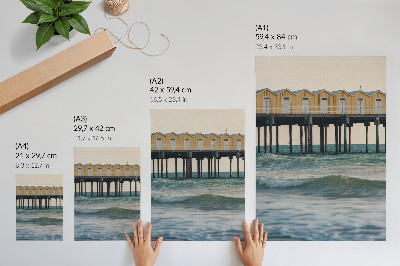 Affiche décorative Maisons jaunes en bord de mer, modernité et paix