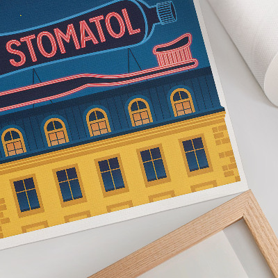 Affiche décorative Enseigne lumineuse au néon, construction moderne