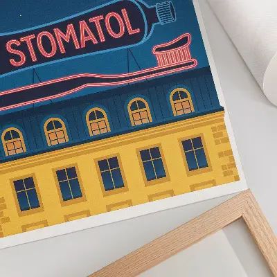 Affiche décorative enseigne lumineuse au néon style construction moderne