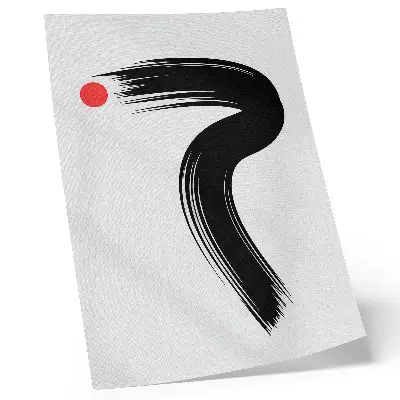 Impression sur toile cercle rouge avec un trait de pinceau noir