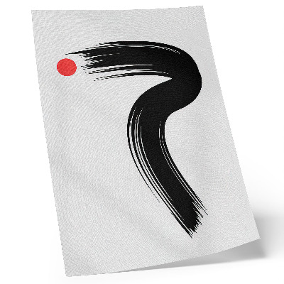 Impression sur toile Cercle rouge trait de pinceau noir