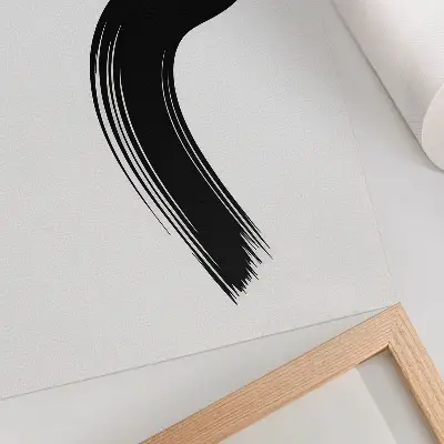 Impression sur toile cercle rouge avec un trait de pinceau noir