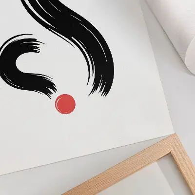 Affiche décorative contrastes minimalistes avec dynamisme et accent rouge