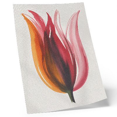 Impression sur toile fleur abstraite rouge rose orange