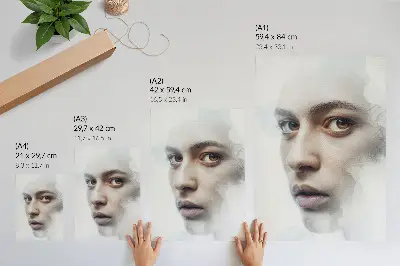 Affiche décorative représentant un visage délicat dans une atmosphère mystérieuse et subtile