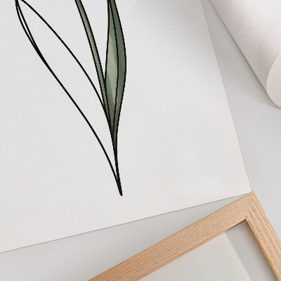 Impression sur toile tulipe rose, contour simple et légèreté
