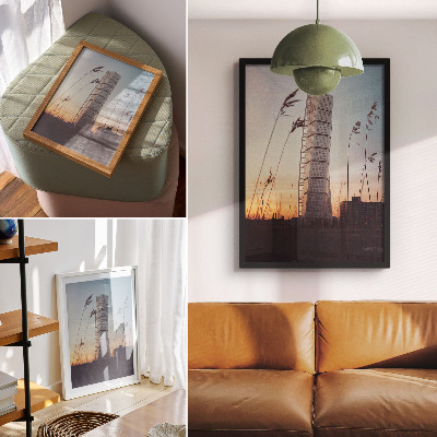 Affiche décorative Gratte-ciel au coucher du soleil, architecture moderne