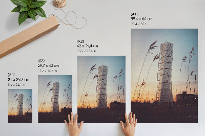 Affiche décorative Gratte-ciel au coucher du soleil, architecture moderne