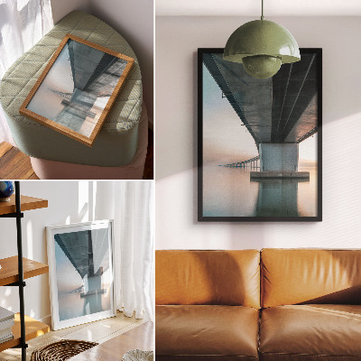 Impression sur toile Pont sur l'eau, élégance minimaliste, modernité