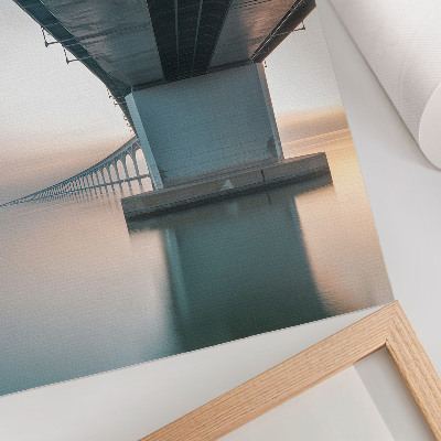 Impression sur toile Pont sur l'eau, élégance minimaliste, modernité