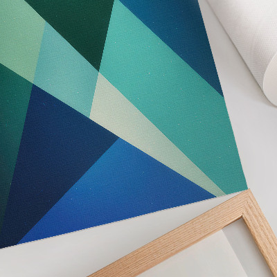 Affiche décorative Triangles verts et bleus d'intensité variable