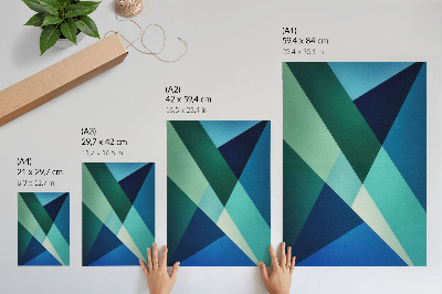 Affiche décorative Triangles verts et bleus d'intensité variable