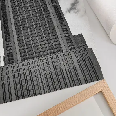 Impression sur toile représentant des gratte-ciel minimalistes dans une esthétique d'harmonie et d'austérité