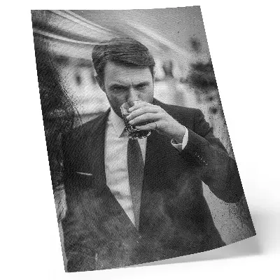 Affiche décorative portrait en noir et blanc élégant