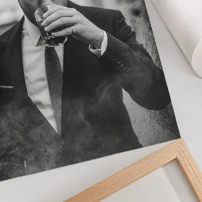 Affiche décorative portrait en noir et blanc élégant