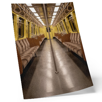 Affiche décorative Intérieur du métro en bois jaune moderne