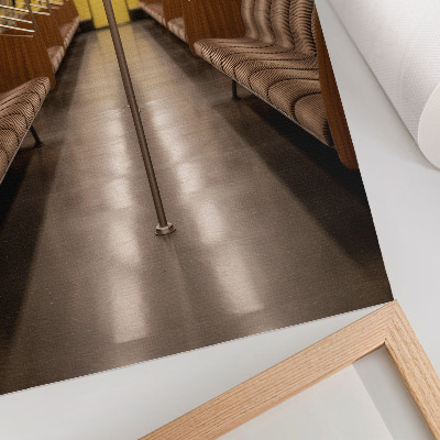 Affiche décorative Intérieur du métro en bois jaune moderne