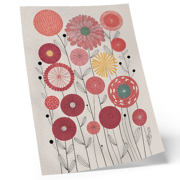 Affiche décorative Fleurs géométriques colorées dans un style moderne