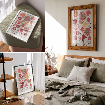 Affiche décorative Fleurs géométriques colorées dans un style moderne