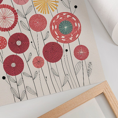 Affiche décorative Fleurs géométriques colorées dans un style moderne