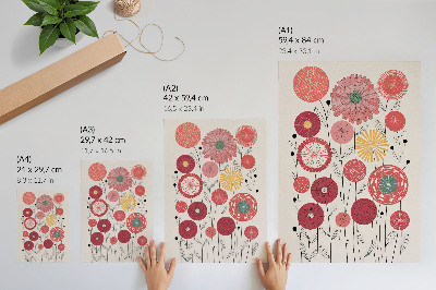 Affiche décorative Fleurs géométriques colorées dans un style moderne