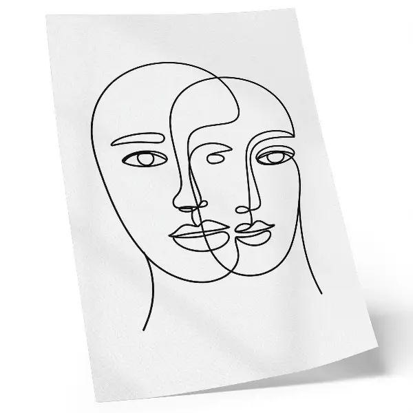 Impression sur toile des visages bidimensionnels incarnant l'élégance de la modernité