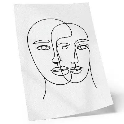 Impression sur toile des visages bidimensionnels incarnant l'élégance de la modernité