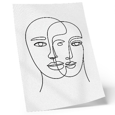Impression sur toile Des visages bidimensionnels incarnent l'élégance de la modernité