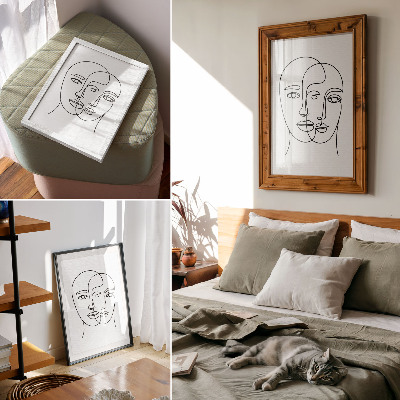 Impression sur toile Des visages bidimensionnels incarnent l'élégance de la modernité