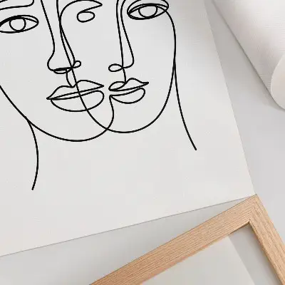 Impression sur toile des visages bidimensionnels incarnant l'élégance de la modernité