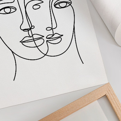Impression sur toile Des visages bidimensionnels incarnent l'élégance de la modernité