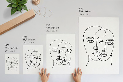 Impression sur toile Des visages bidimensionnels incarnent l'élégance de la modernité