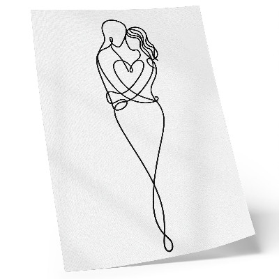 Décoration murale Design minimaliste pour couple avec une ligne de cœur