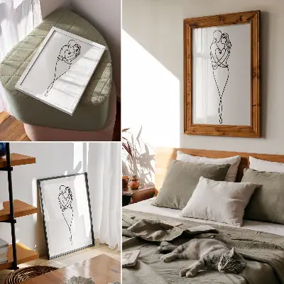 Décoration murale design minimaliste cœur pour couple
