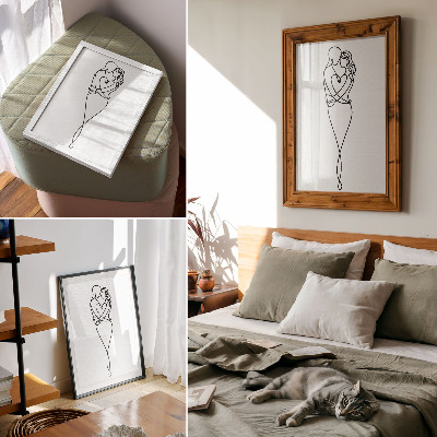 Décoration murale Design minimaliste pour couple avec une ligne de cœur