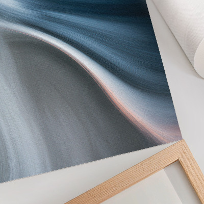 Affiche décorative Lignes ondulées dynamiques dans des nuances de bleu froid