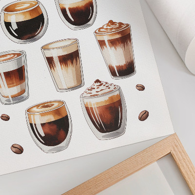 Décoration murale Élégantes tasses remplies de café au lait expresso