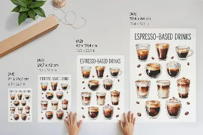 Décoration murale représentant d'élégantes tasses de café au lait