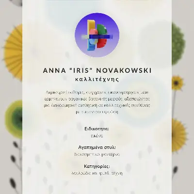 Affiche décorative avec cercles colorés et lignes fines au style moderne