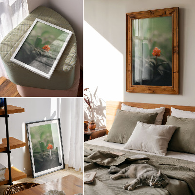 Impression sur toile Baies orange sur fond vert