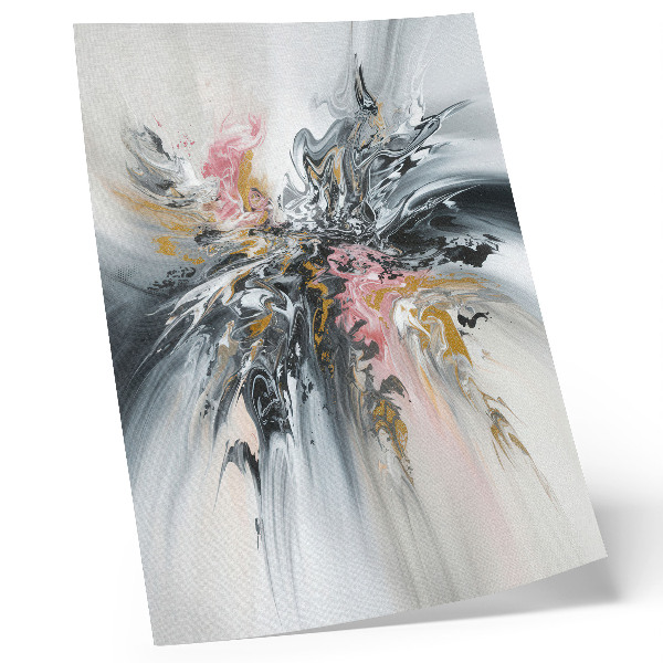 Impression sur toile formes abstraites fluides grises, roses et beiges