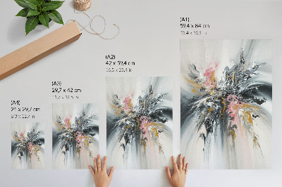 Impression sur toile formes abstraites fluides grises, roses et beiges